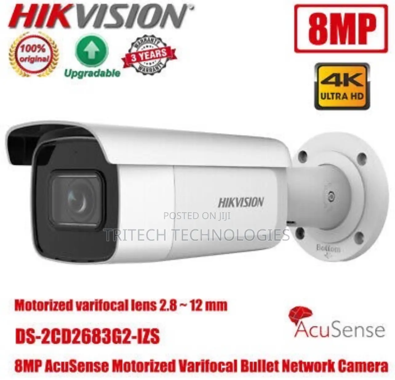 Hikvision 8mp Acusense Motorized Varifocal Bullet IP Camera