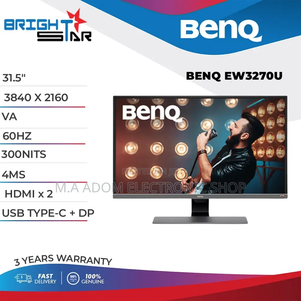 32” Benq Usb Type C Active HDR Monitor for Your Ps5 Ps4
