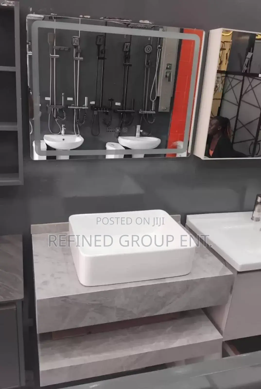 Basin With Mirror and Light