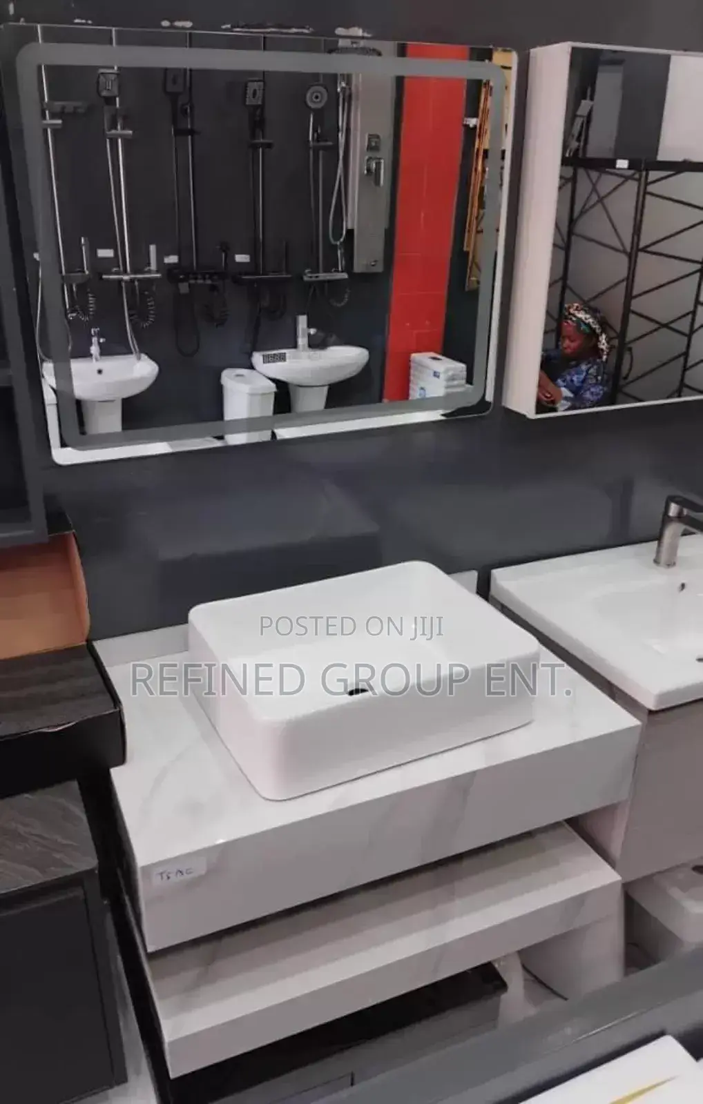 Basin With Mirror and Light