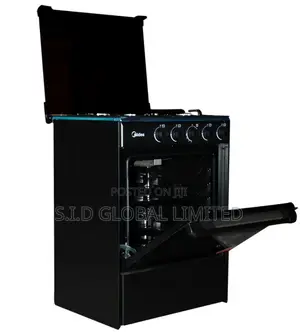 Cook With MIDEA-4 BURNER-GAS-COOKER-M-SNIPER60-BLACK