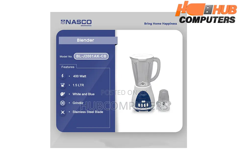 Nasco-J2001ak-Cb Blender 1.7ltr White Plastic Jug