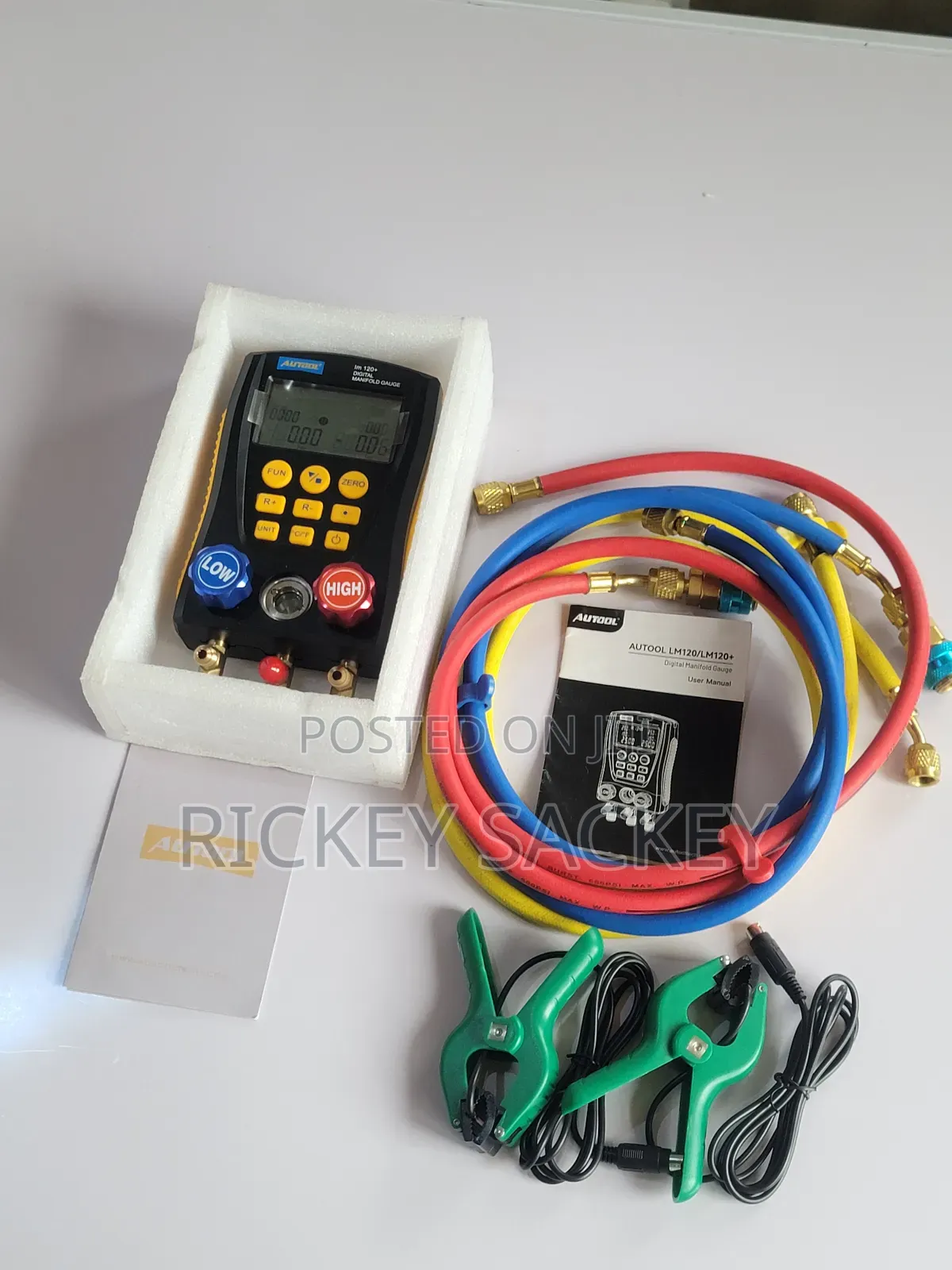 Autool Lm120+ Digital Manifold Gauge Ac Vacuum Temp Leakage