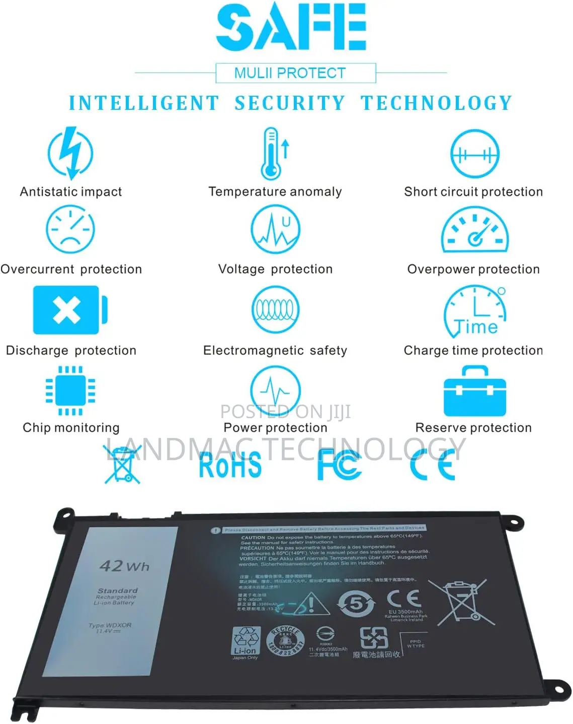 DELL WDXOR Laptop Battery