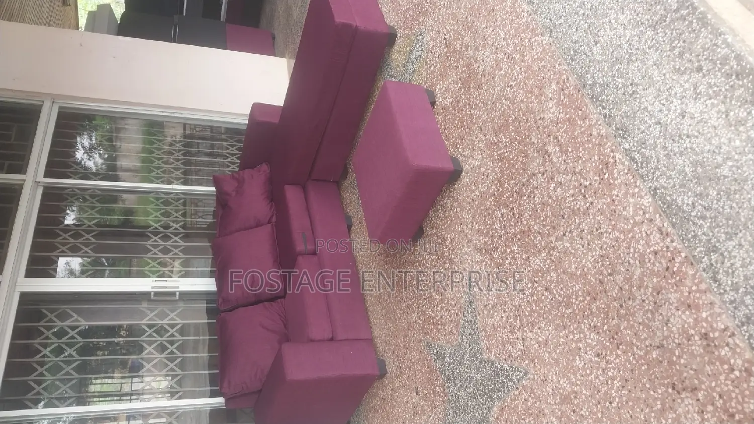 Brand New Wine Colour L Shape Sofa With a Centre Table