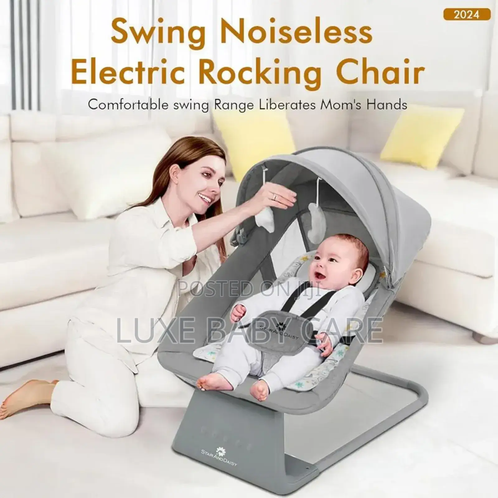 4-in-1 Deluxe Baby Swing With Bluetooth and Remote Control