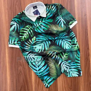 Round Neck Top Shorts Shirts for Men