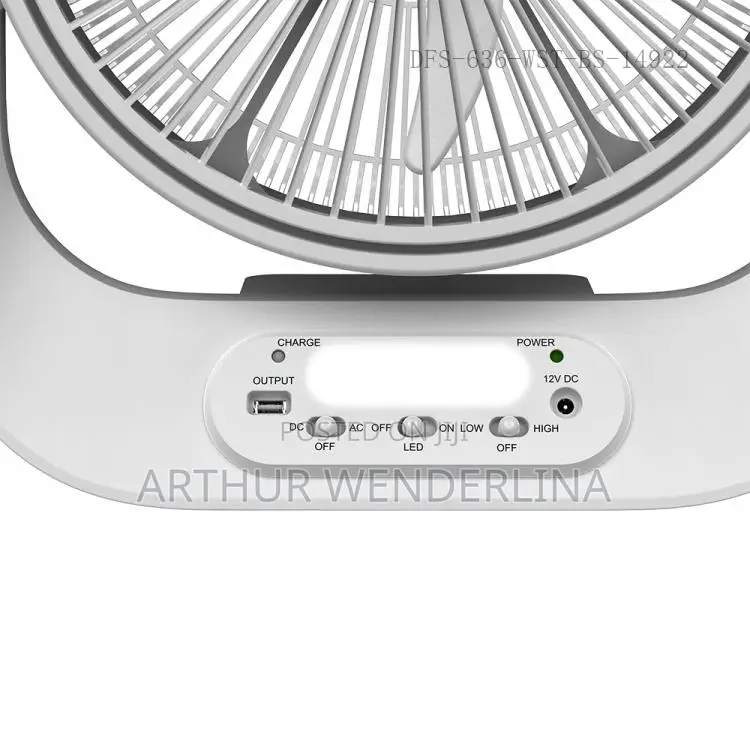 Electric Table Fan LED Light USB Charging Cable