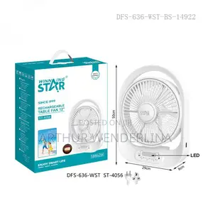 Electric Table Fan LED Light USB Charging Cable