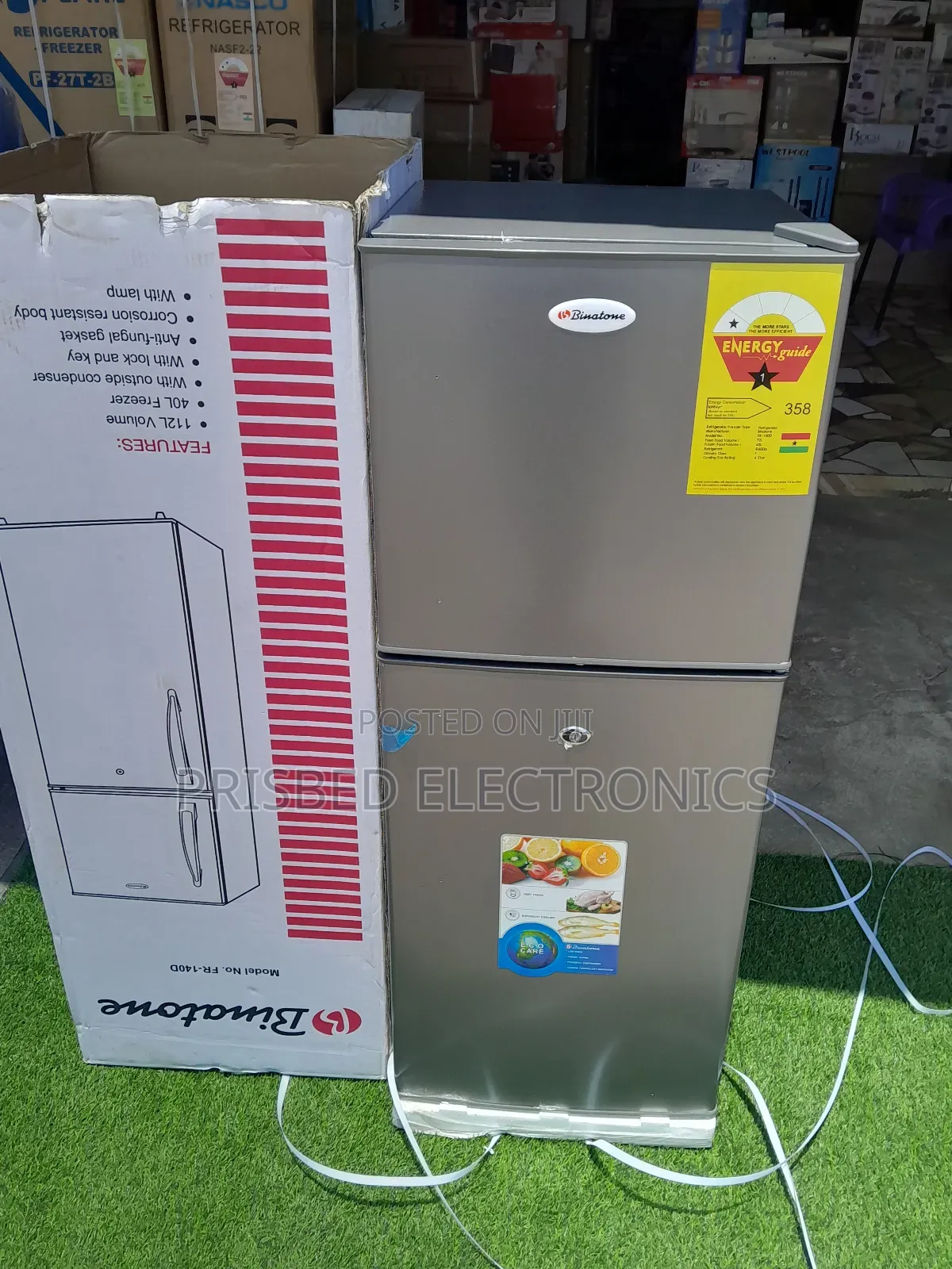 Binatone Double Door Fridge With Handle 112 Litres