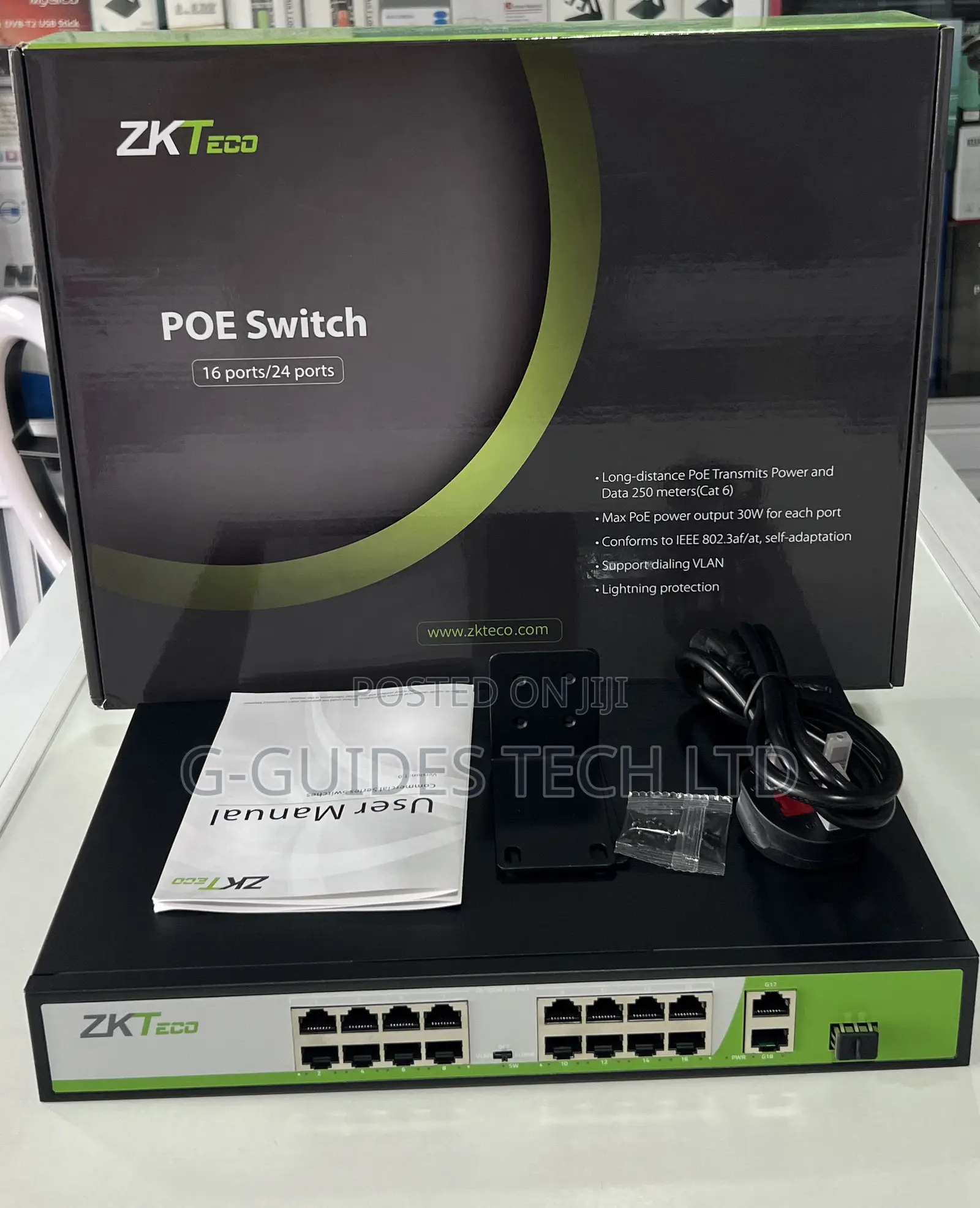 Zkteco 16port Poe Switch With SFP Port, 16port Poe Switch