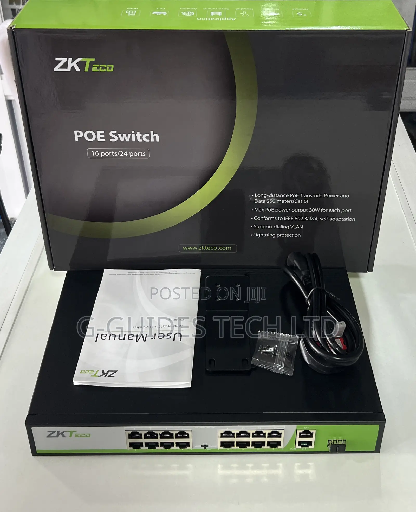 Zkteco 16port Poe Switch With SFP Port, 16port Poe Switch