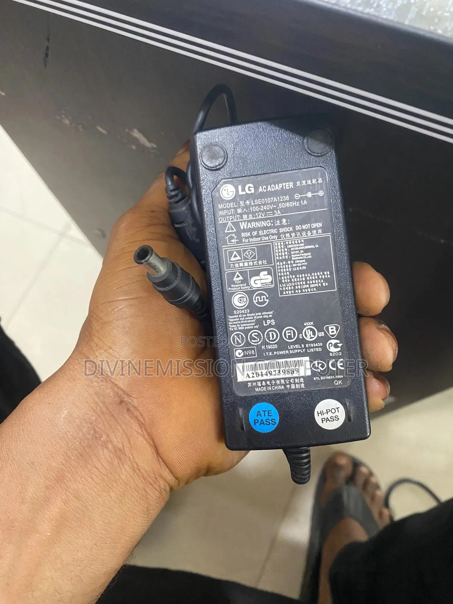 LG Monitor Adapter 12v~3A Original