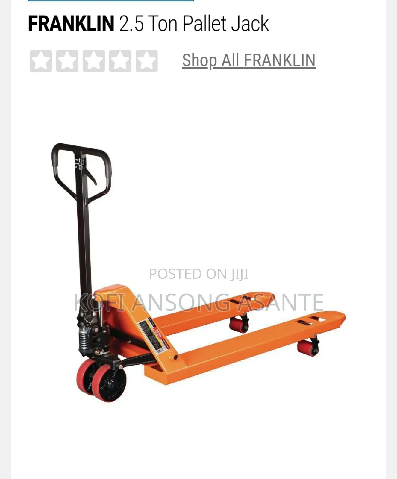 Franklin 2.5 Ton Pallet Jack (5500lb)