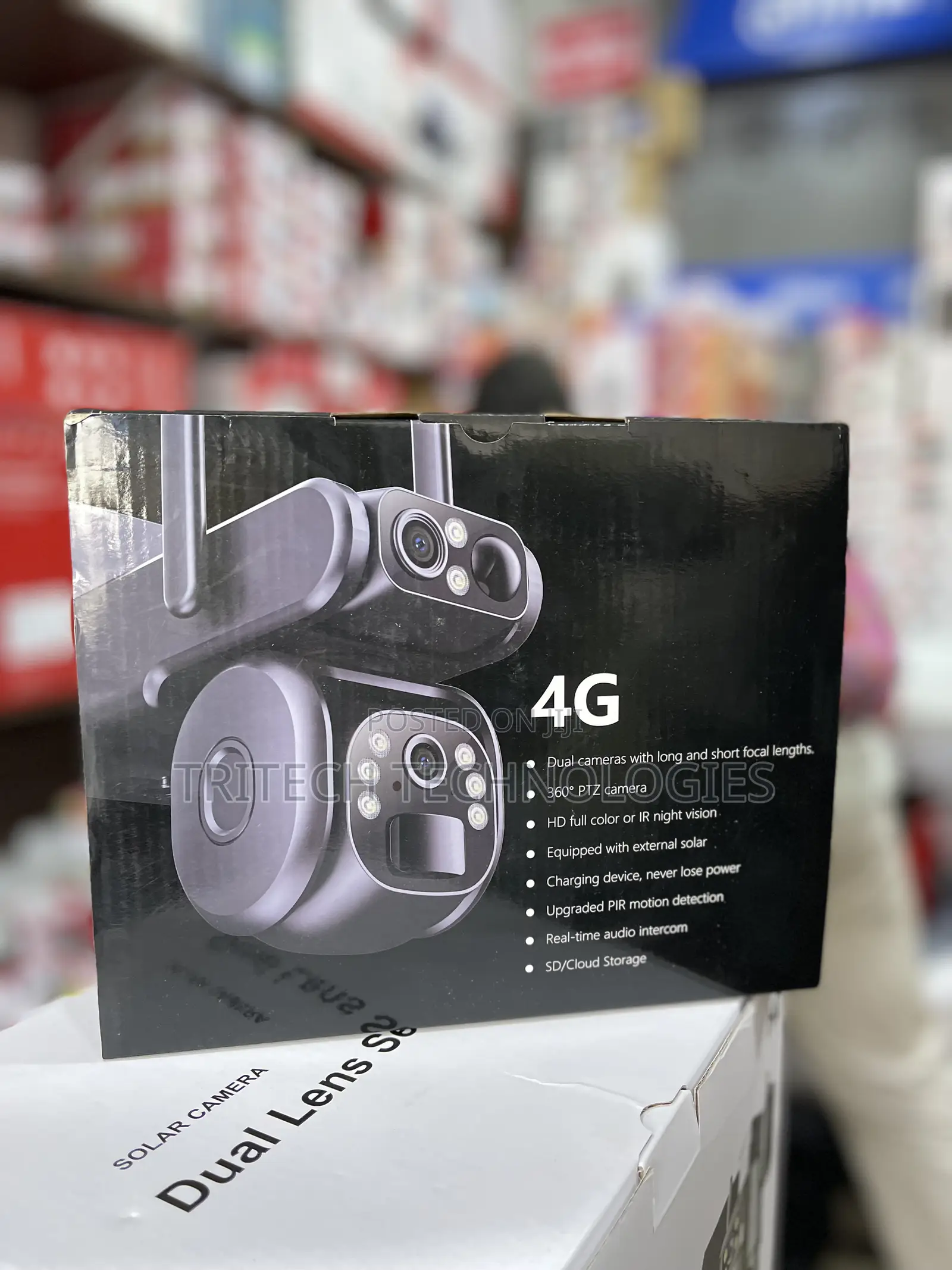 Solar 4G Camera 2MP+2MP Motion Detector Full Color UBOX APP