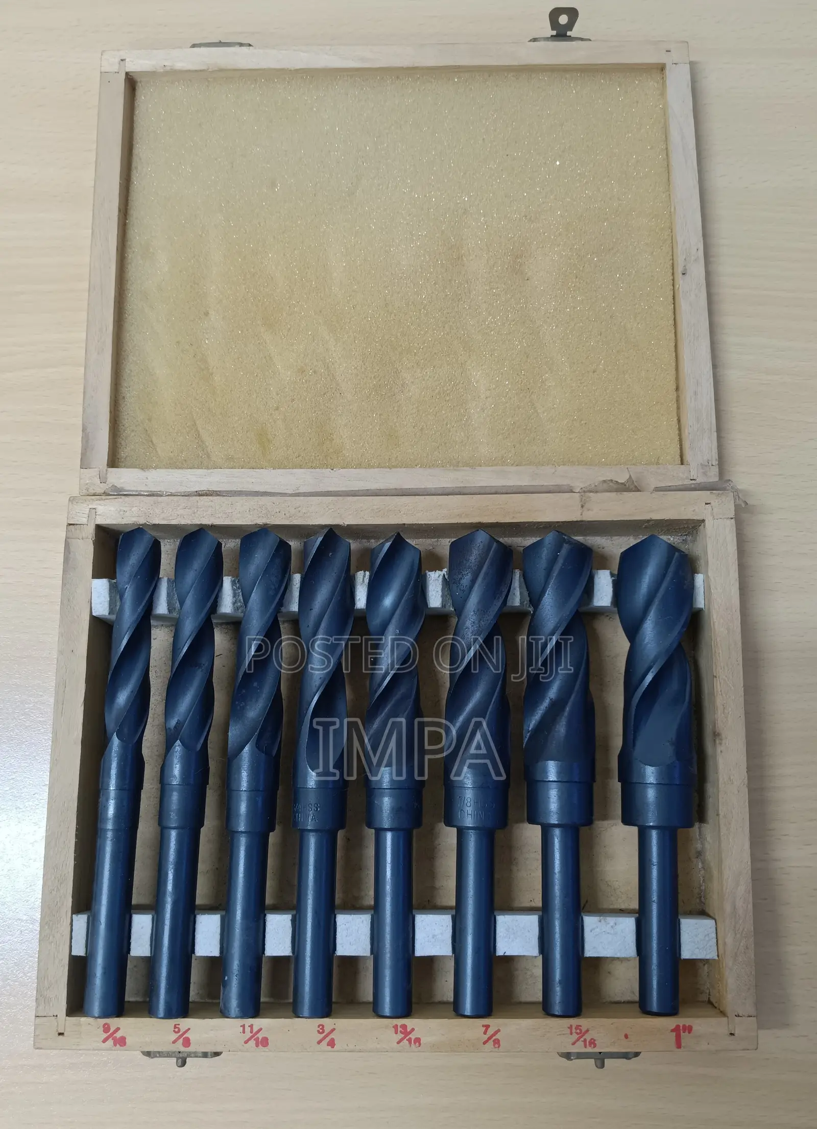 WESTWARD Reduced Shank Drill Bit Set: 9/16 In Smallest Drill
