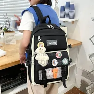 4pcs Unisex Backpack Laptop School Bag