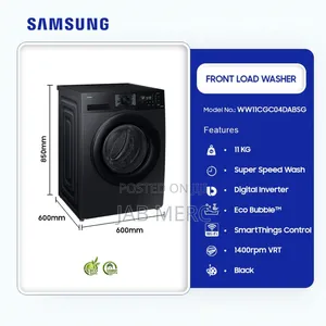 Black Samsung-11kg-Front-Load-Full-Auto-Washing-Machine New