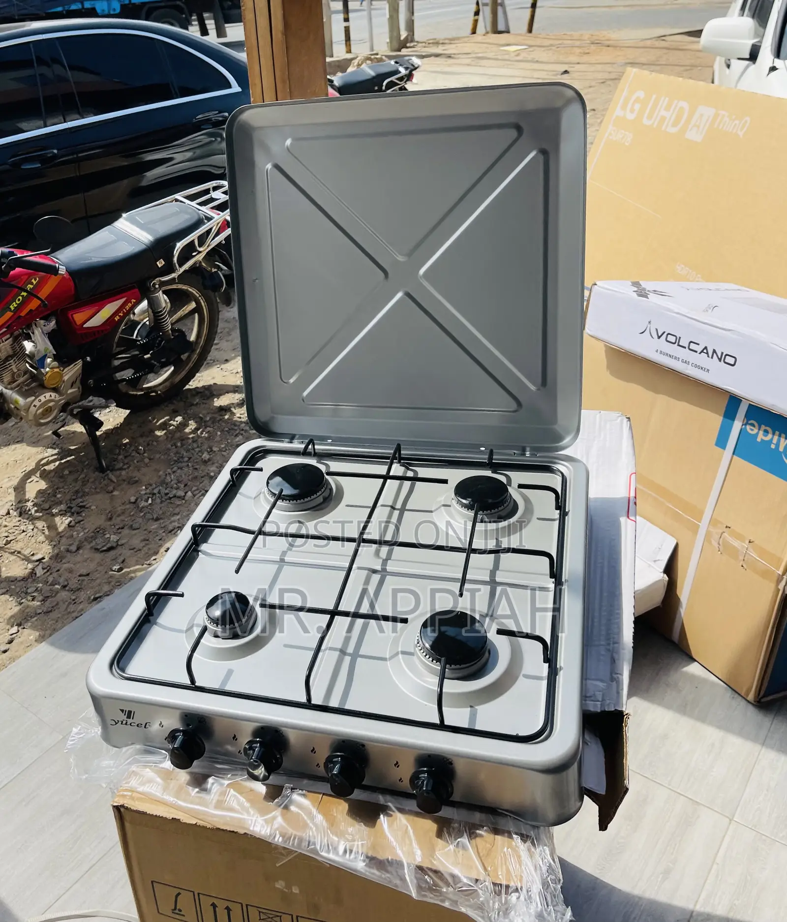 Buy Unique Volcano 4 Gas Table Top Cooker(Gray) 