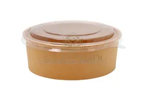 Kraft Round Bowls + Lids 1500ml (600pcs)