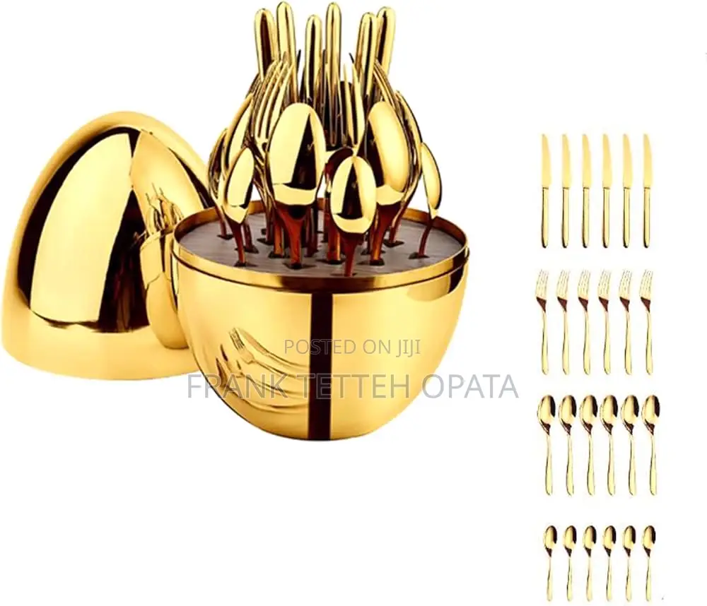 Golden Plated 24-Piece Cutlery Set
