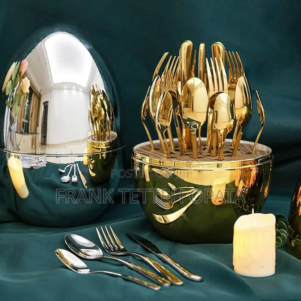 Golden Plated 24-Piece Cutlery Set