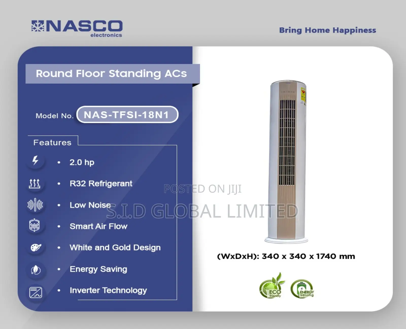 Cutest Coils of NASCO-2.0HP-ROUND-FLOOR-STANDING-AC