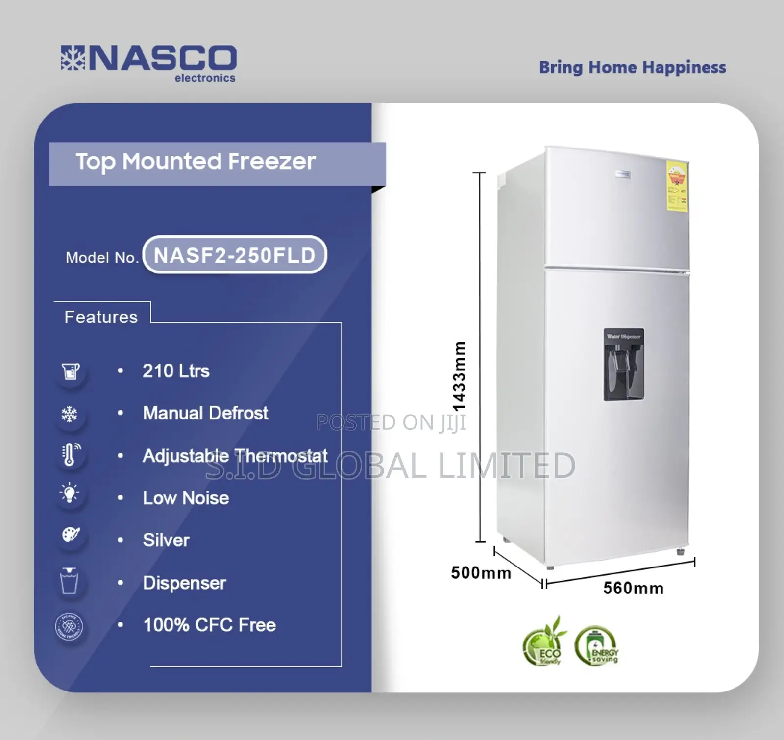 Refrigeration Reinvented With NASCO-210LTR-TOP-MOUNTED-FREEZ
