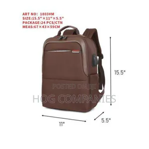 Omaya Leather School Backpack Travel Laptop Bag -Fast Delivery in 2hr