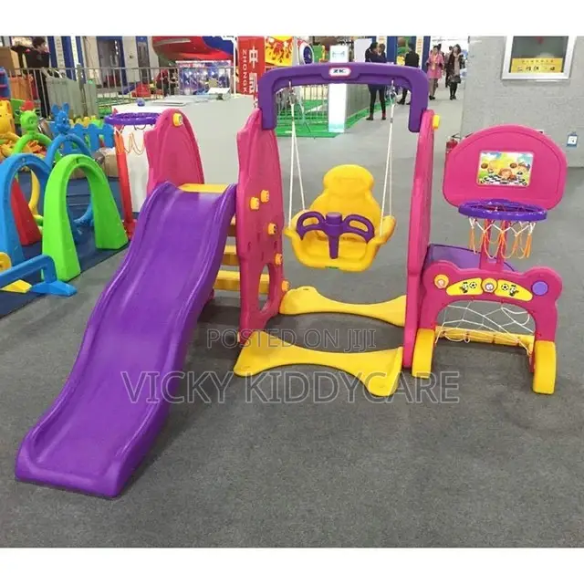 Toddler Swing / Slide Play Set - Basketball Hoop - Soccer
