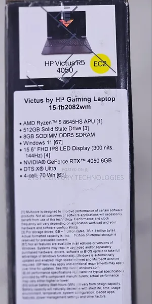 New Laptop HP Victus 15 8GB AMD Ryzen 5 SSD 512GB