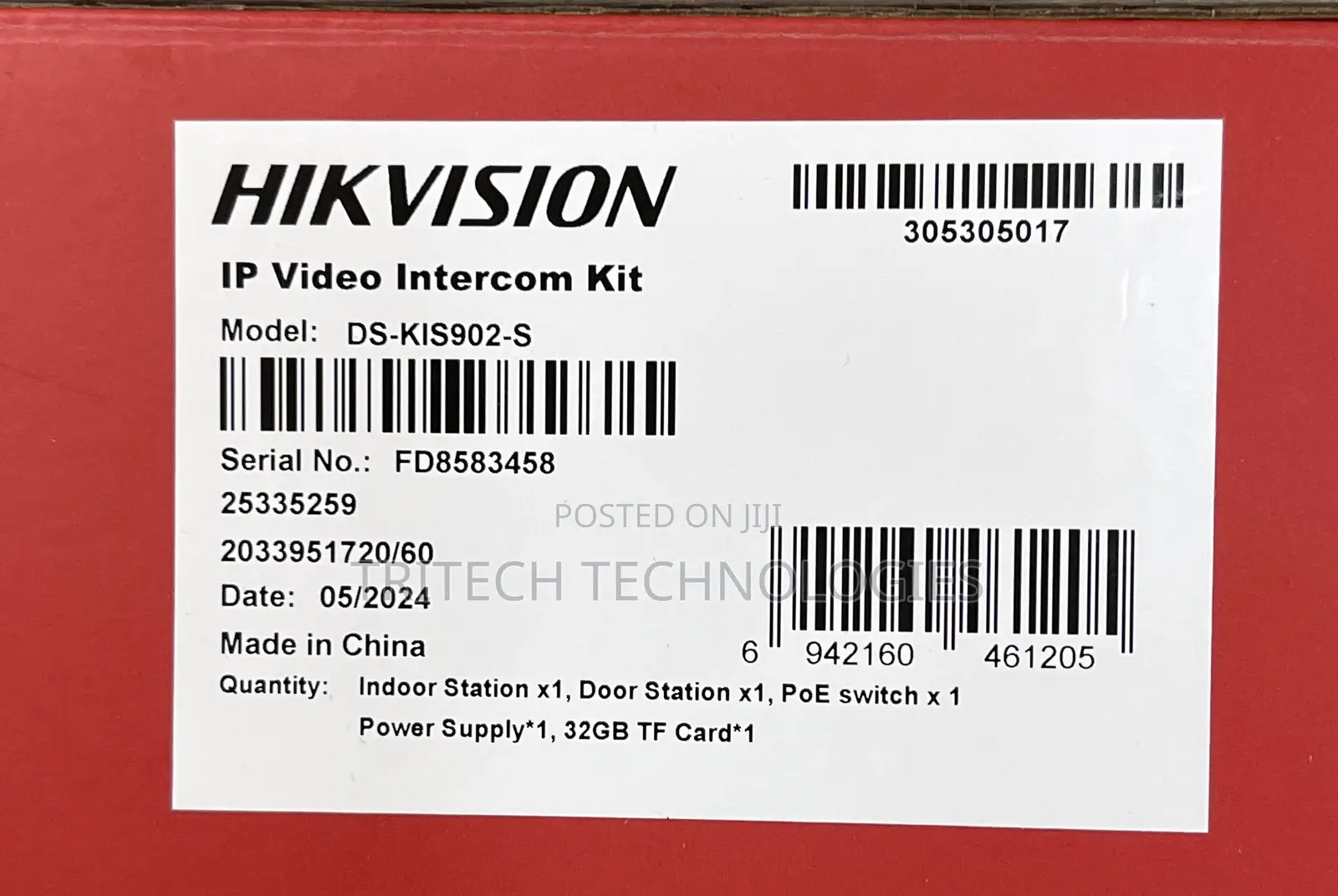 Hikvision Ip Video Intercom Kit With Poe Switch Ds-Kis902-S