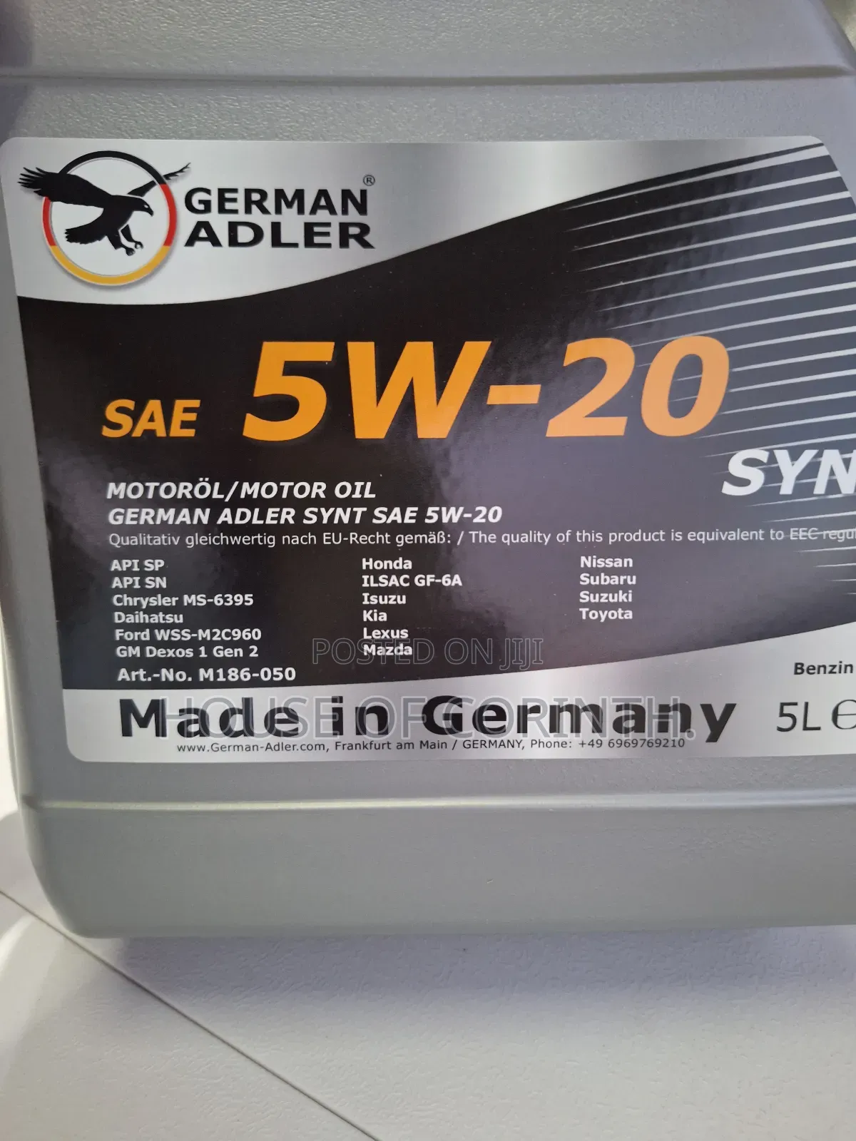 5w20 German Adler Synthetic Engine Oil 5l