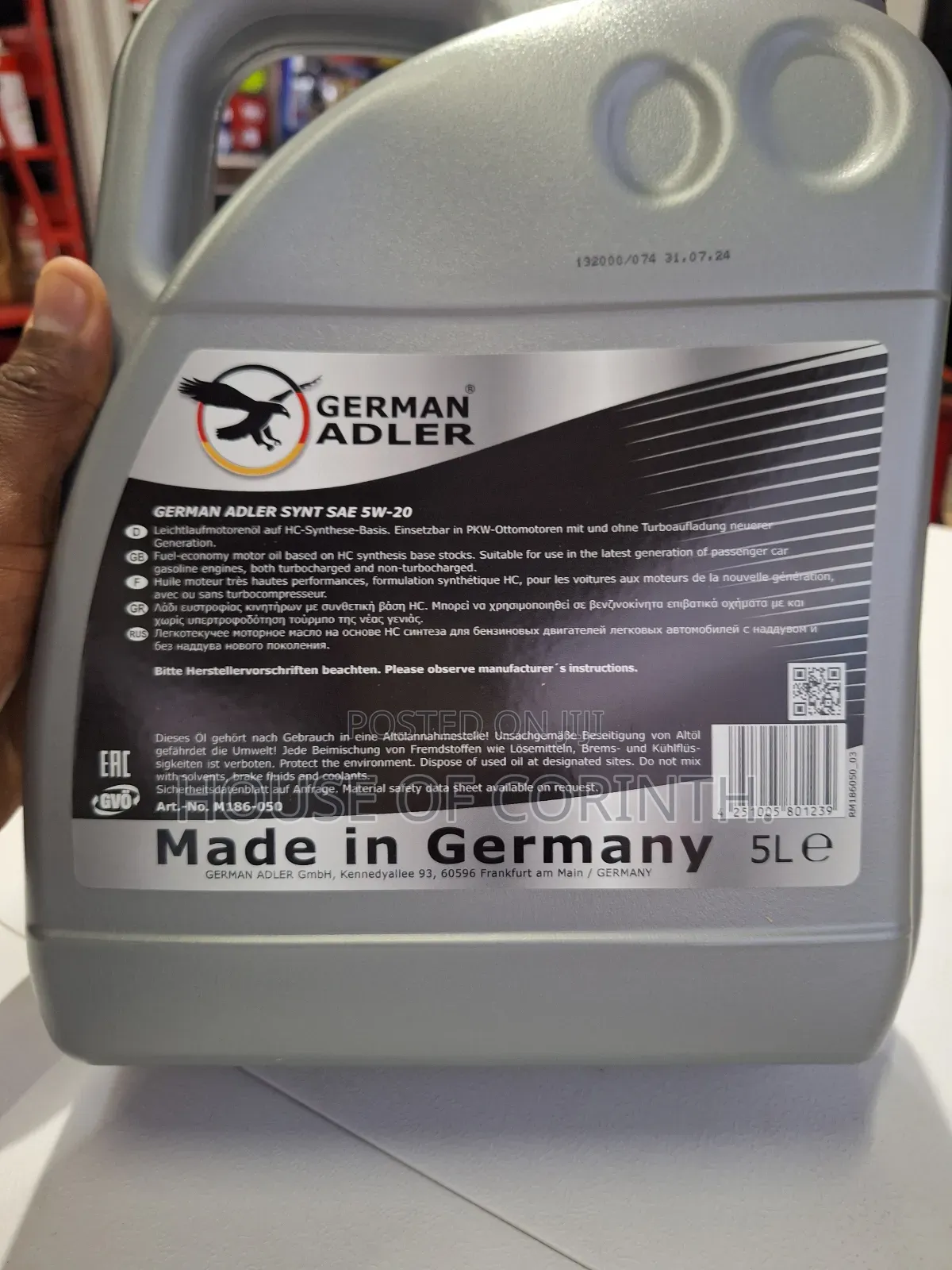 5w20 German Adler Synthetic Engine Oil 5l