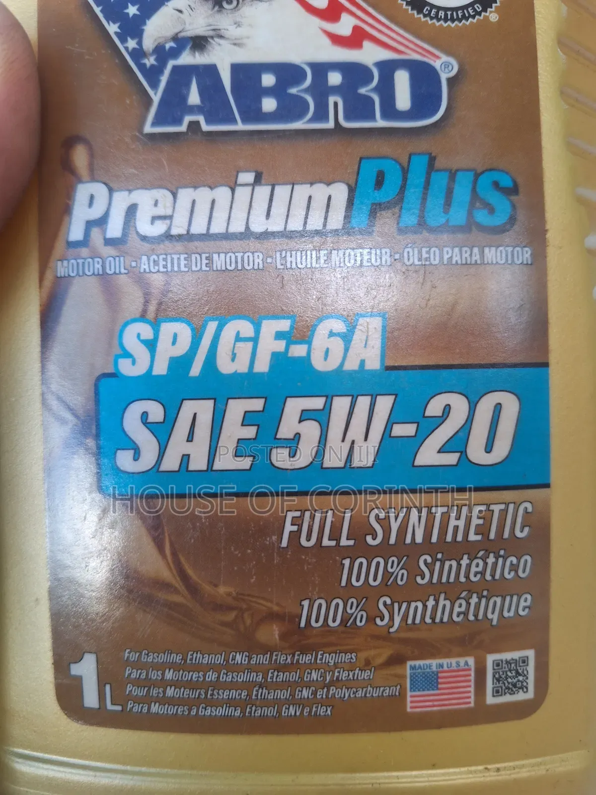 5W20 ABRO-USA, Synthetic Engine Oil 1L