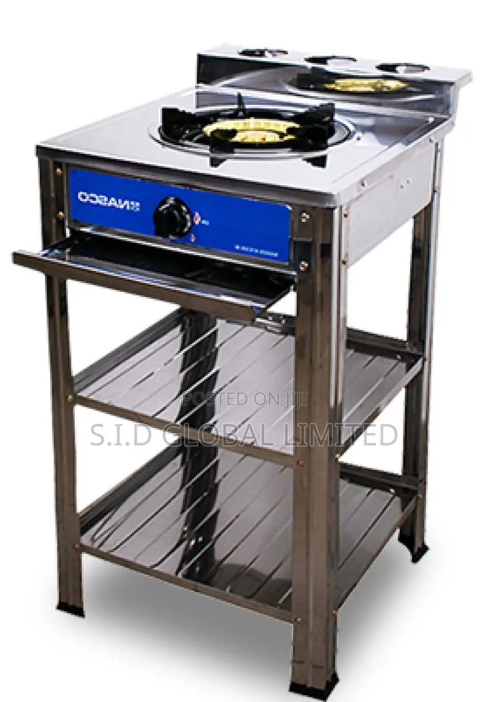 Tastefully Curated of Nasco 1 Burner Gas Stove 2 Shelve Stan