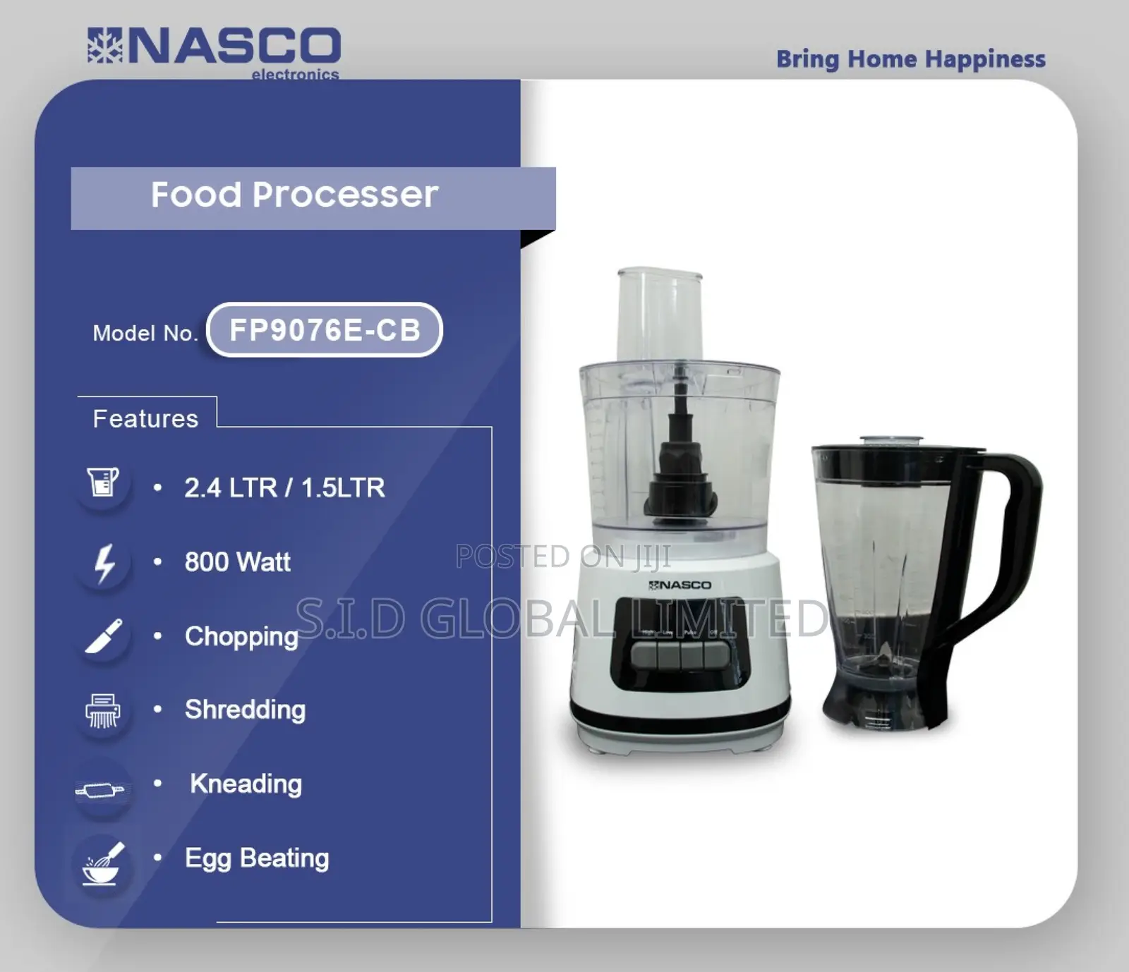 Stay Turn to NASCO-2.4LTR-FOOD-PROCESSOR-NAS-FP9076E-CB