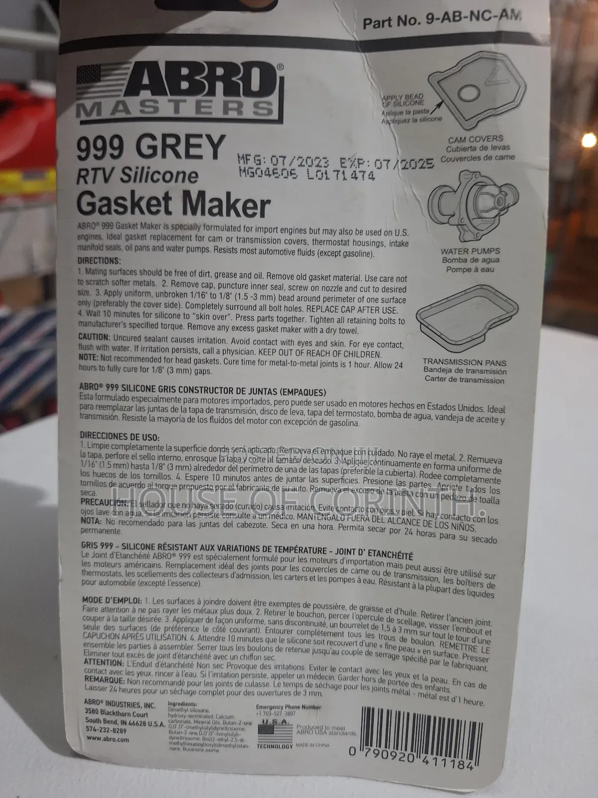Gasket Maker Grey 999 - ABRO-USA