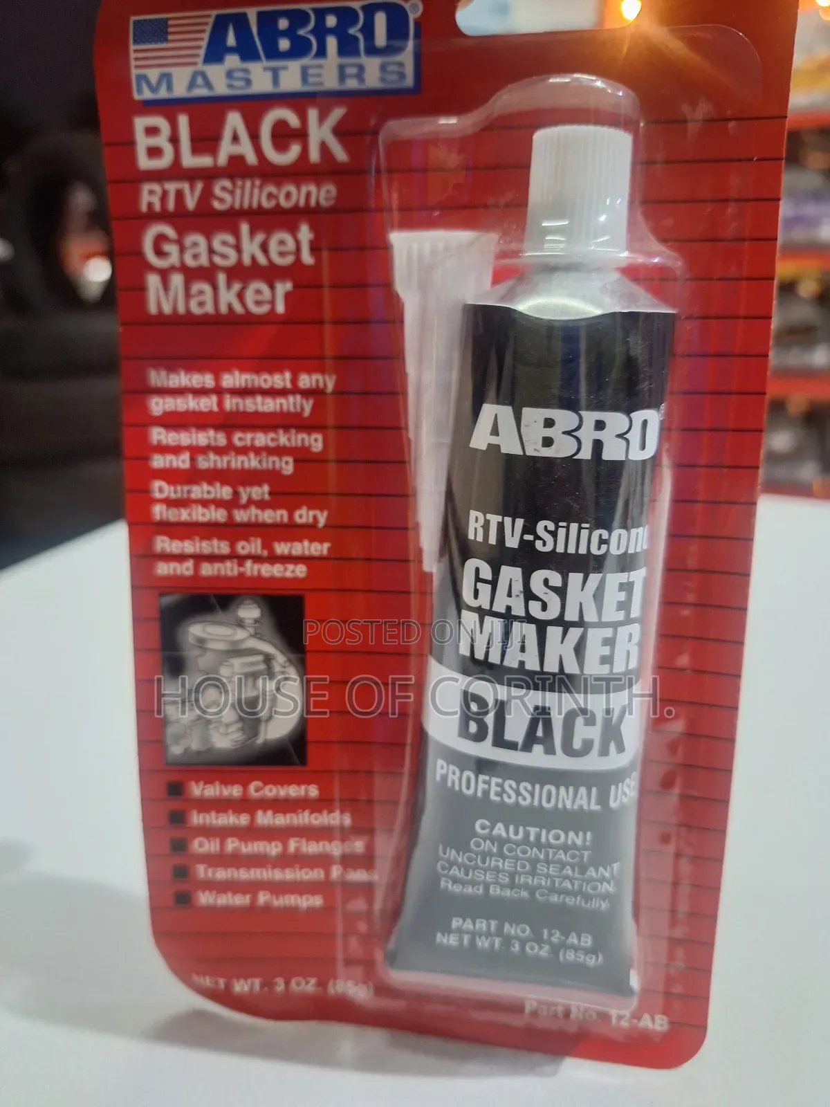 Gasket Maker Black - ABRO-USA RTV Silicone