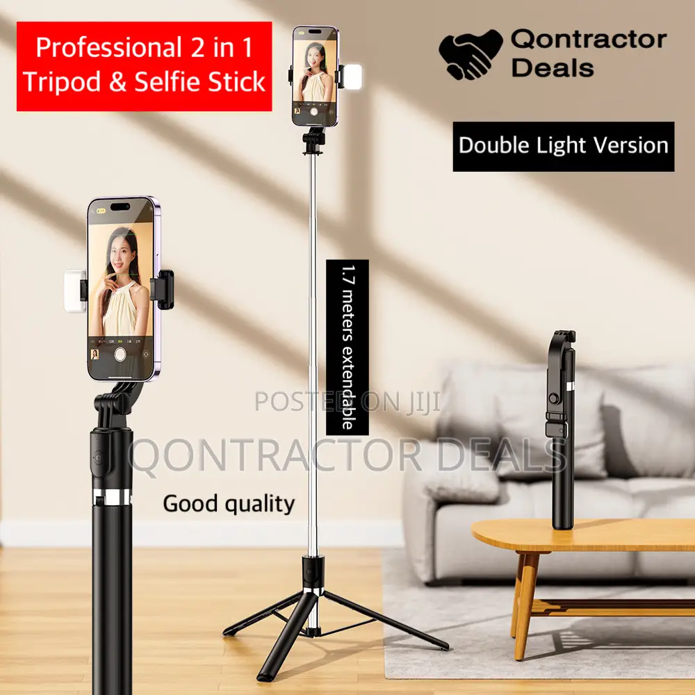 Qontractor Deals Extendable Selfie Stick 1.7 Tripod (Led)