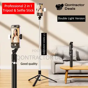 Qontractor Deals Extendable Selfie Stick 1.7 Tripod (Led)