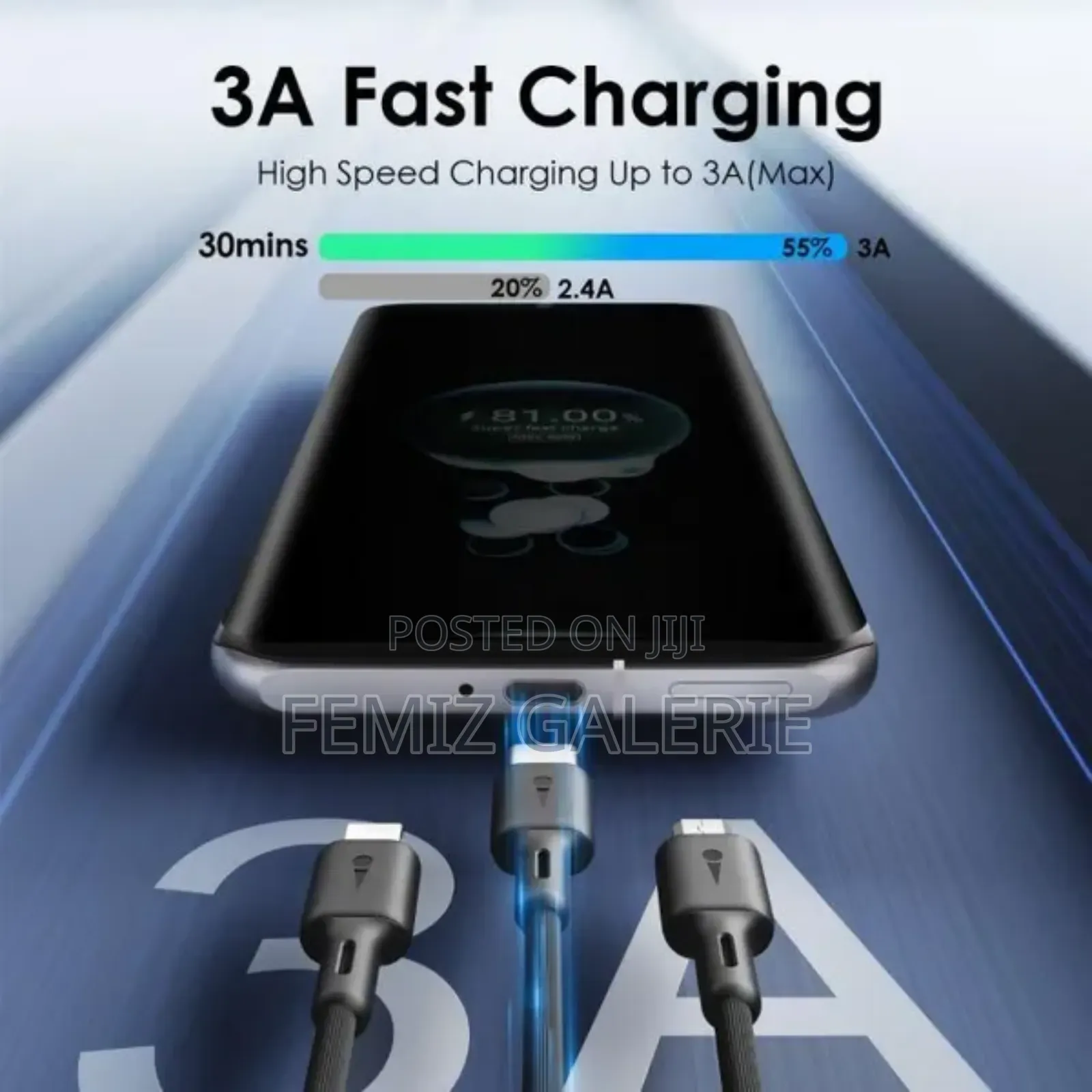 Oraimo Duraline 3a 3in1 Charging Cable 1.2m