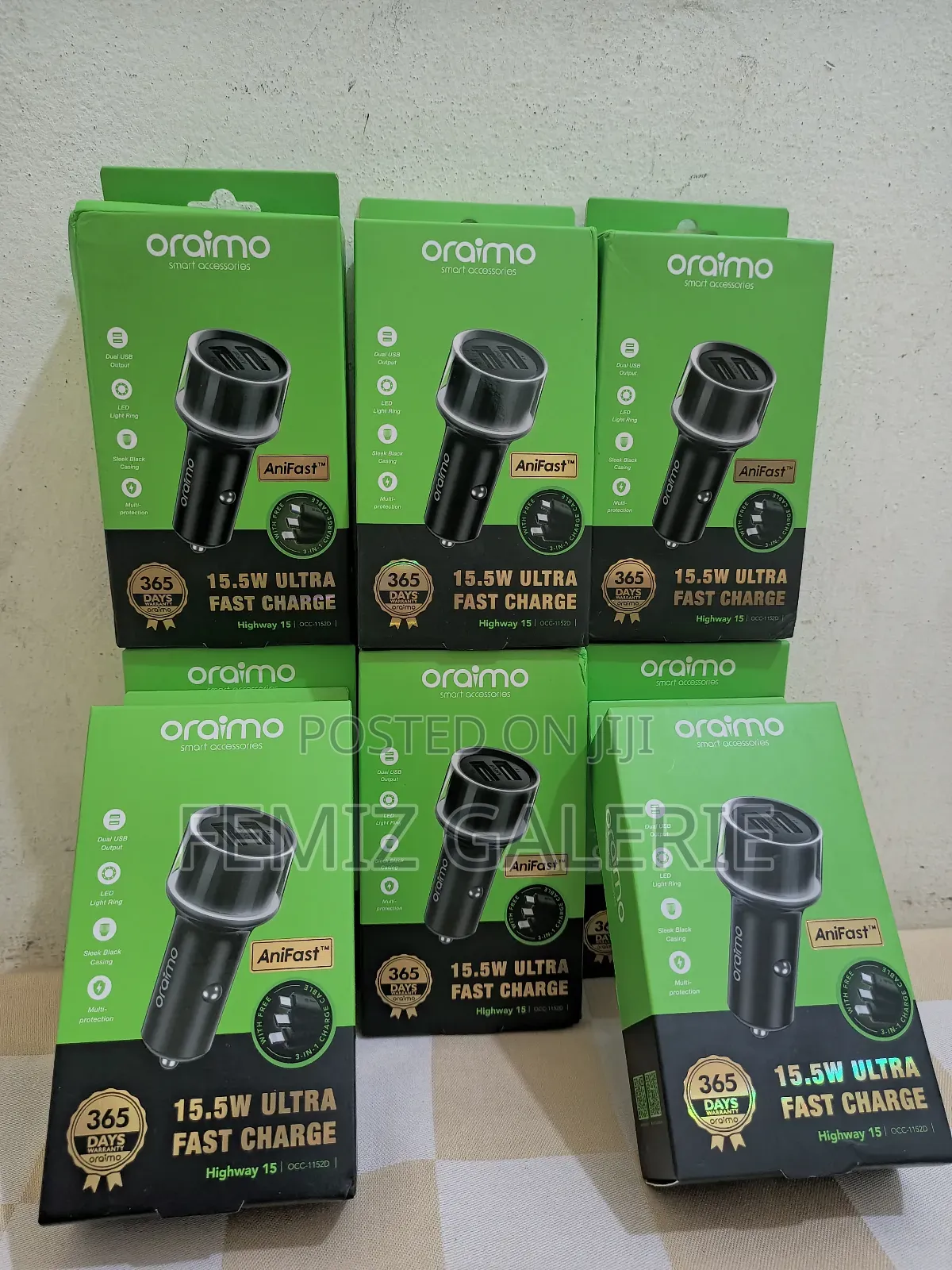 Oraimo 15.5W Highway Car Charger With 3-in-1 Cable
