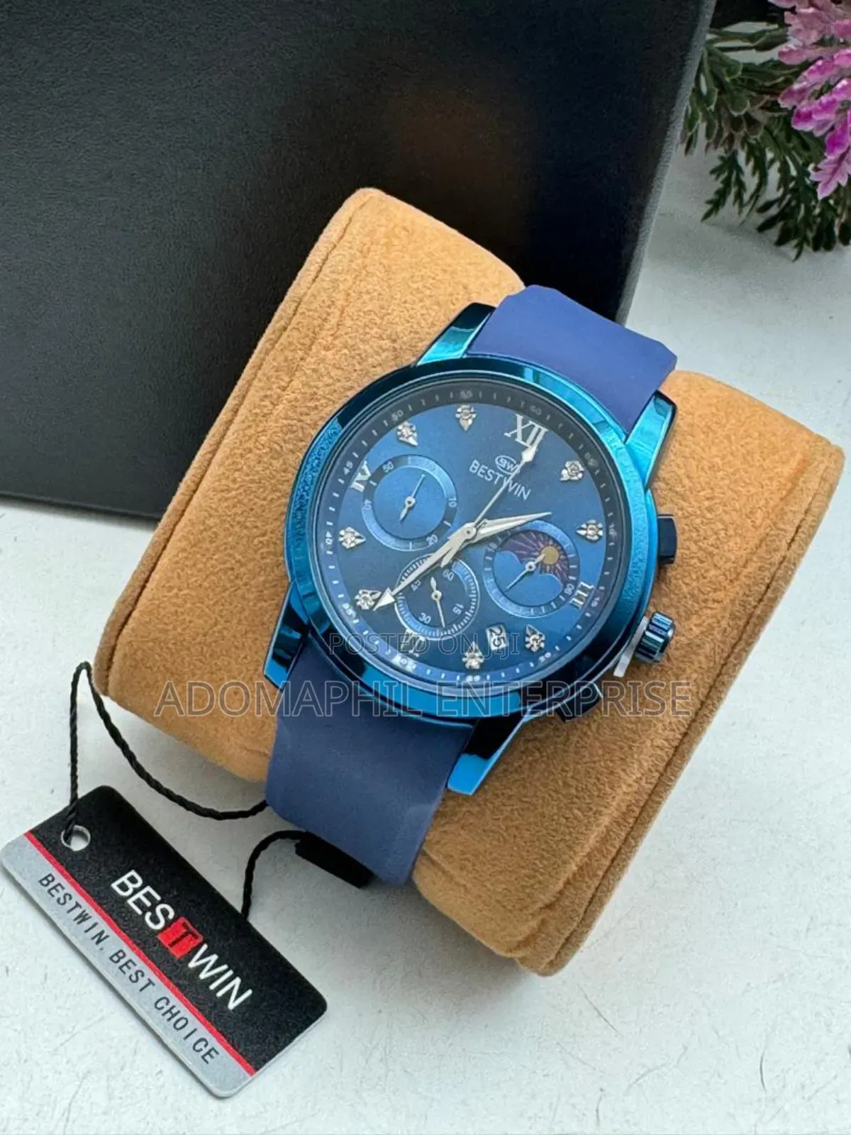 Authentic Rubber Strap Chronograph Bestwin Watch