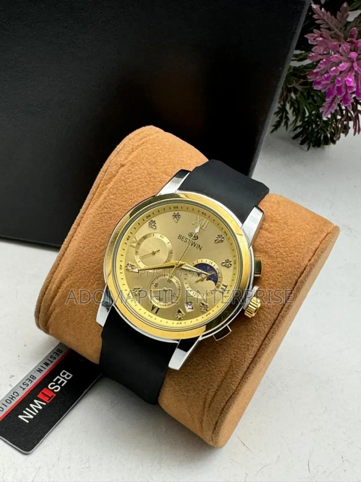 Authentic Rubber Strap Chronograph Bestwin Watch