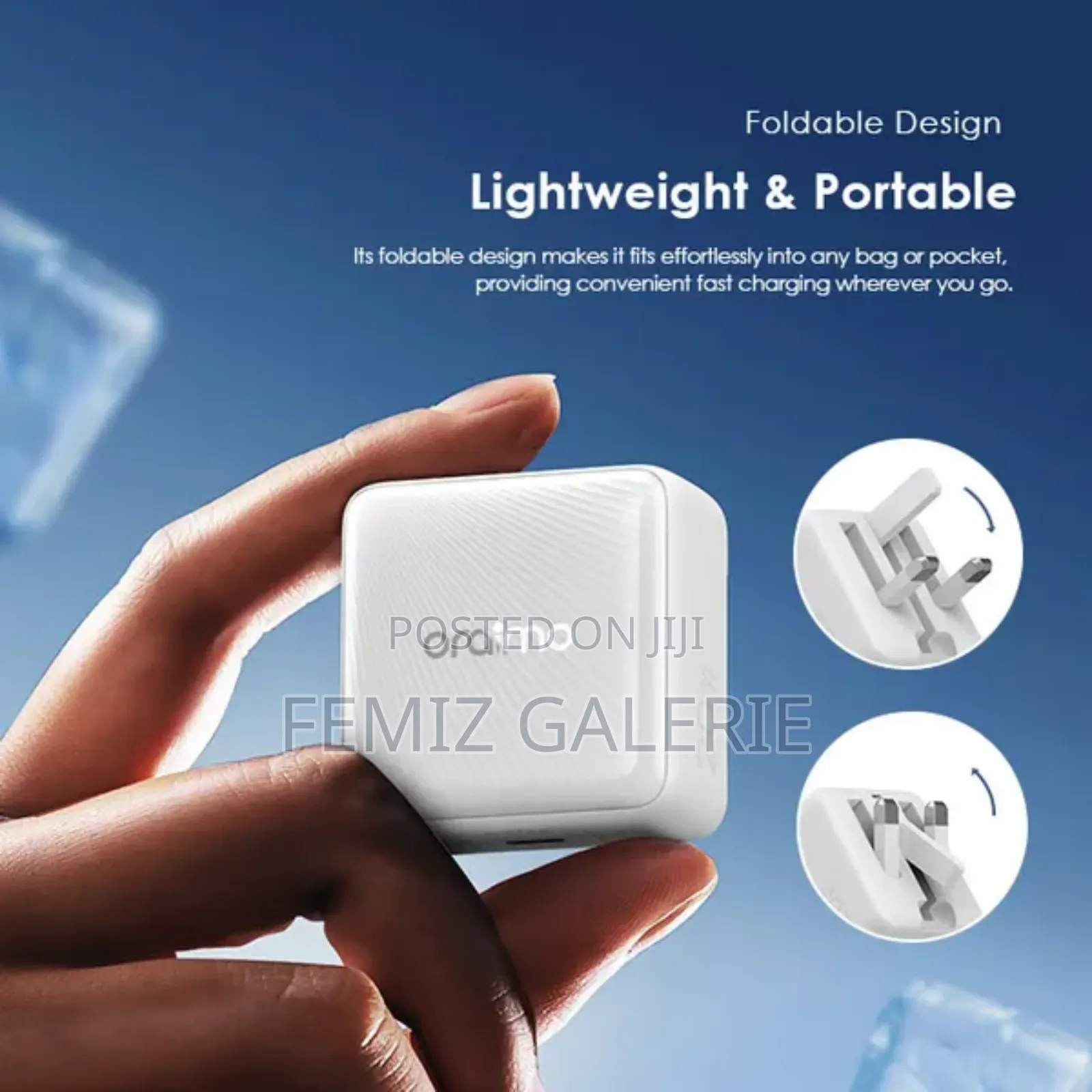 Oraimo 20w Powercube Charger + C-to-C/C-to-Lightning Cable