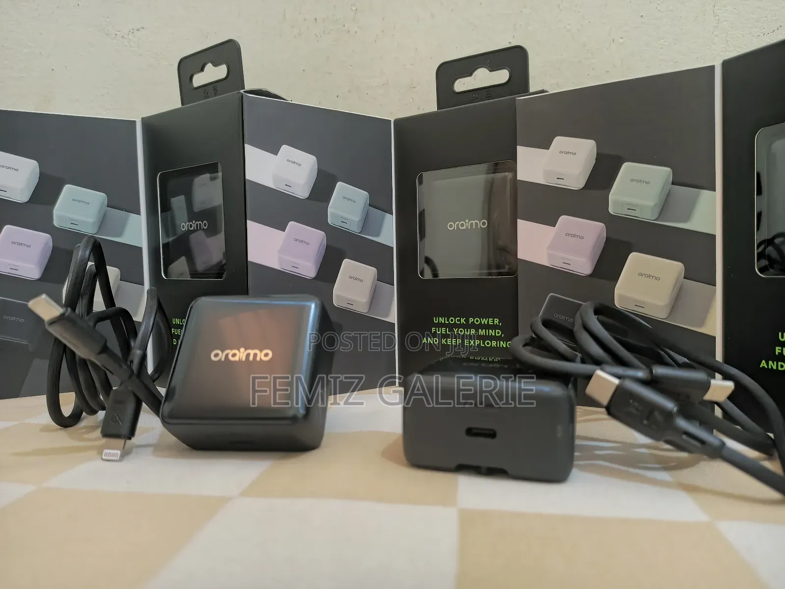 Oraimo 20w Powercube Charger + C-to-C/C-to-Lightning Cable
