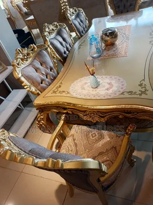 Dining Set 8chairs Gold
