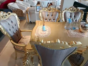 Dining Set 8chairs Gold