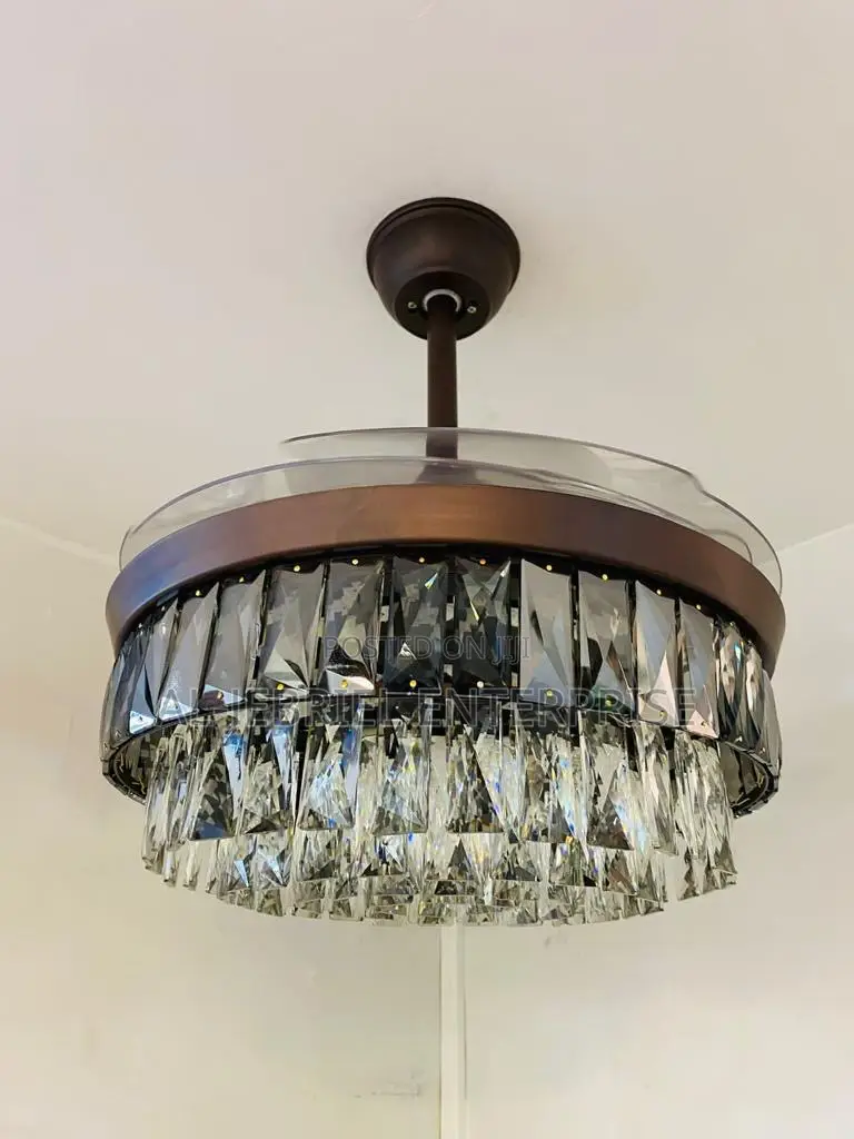 Foldable Ceiling Fan With Beautiful Chandelier Design